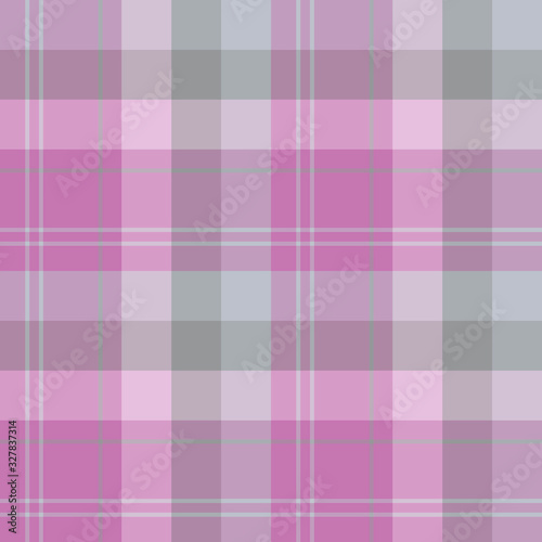 Seamless pattern in fine grey, lilac and pink colors for plaid, fabric, textile, clothes, tablecloth and other things. Vector image.
