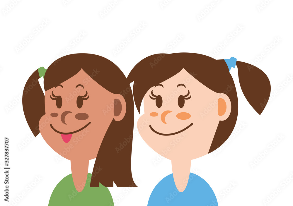 cute girls smiling on white background cute girls smiling on white background