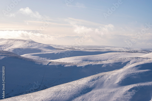 Pentland Hills on a snow day in Edinburgh, UK