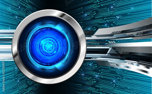 Blue eye cyber circuit future technology concept background