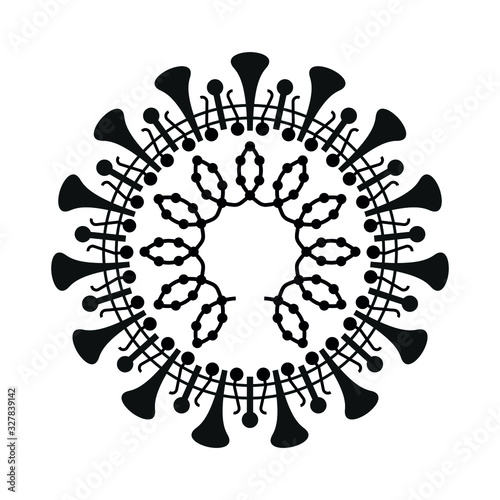 Cross section, structure, components of Covid-19 corona Virus - vector illustration 
