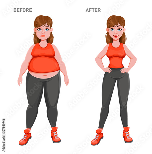 Nice girl before and after weight loss.