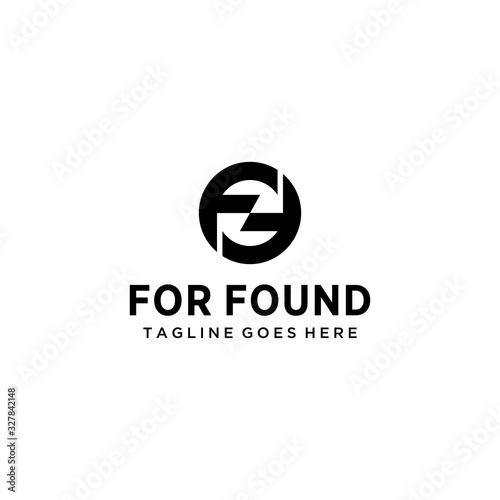 Creative Illustration modern F,F sign geometric logo design template