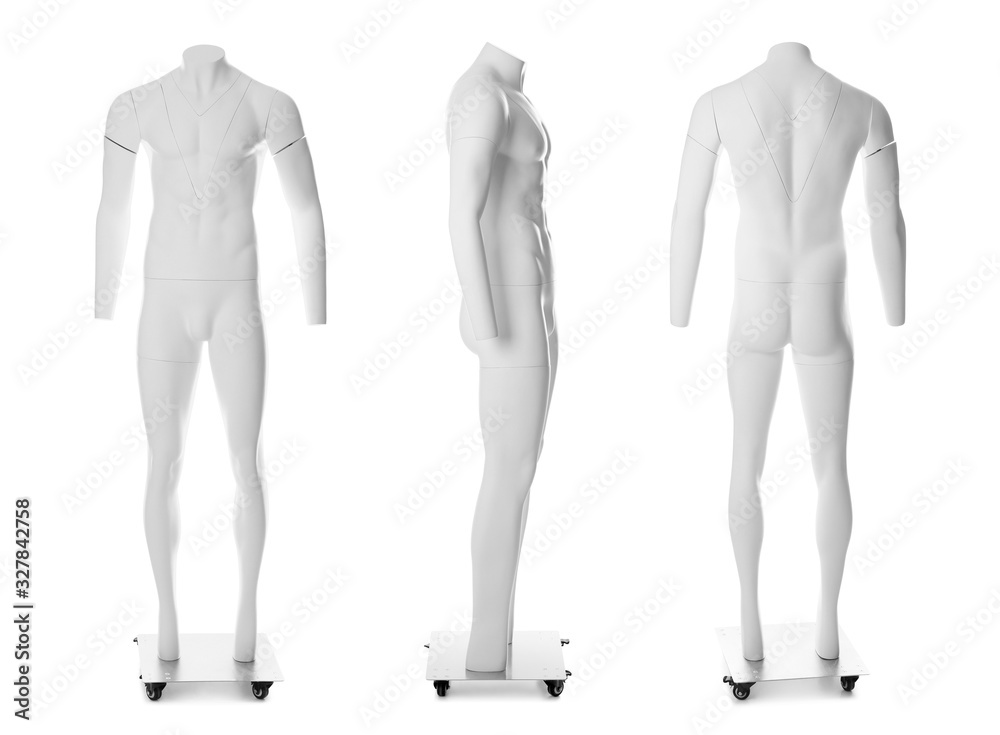 Ταπετσαρία Set of ghost headless mannequins with removable pieces on white background