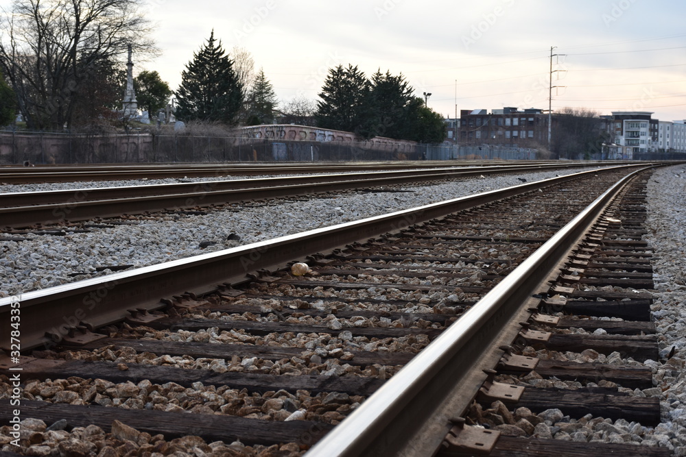 Railroad tracks and landscape in Atlanta Railroad tracks and landscape in Atlanta