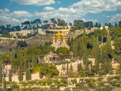 Stampa su tela Church of Mary Magdalene in Jerusalem, Israel