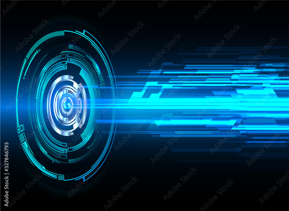 Blue eye cyber circuit future technology concept background Blue eye cyber circuit future technology concept background