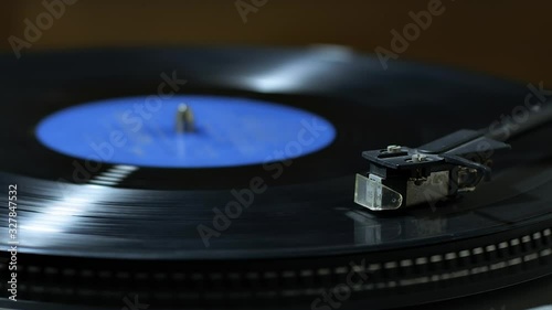 Turntable, record-player of vinyl discs close-up