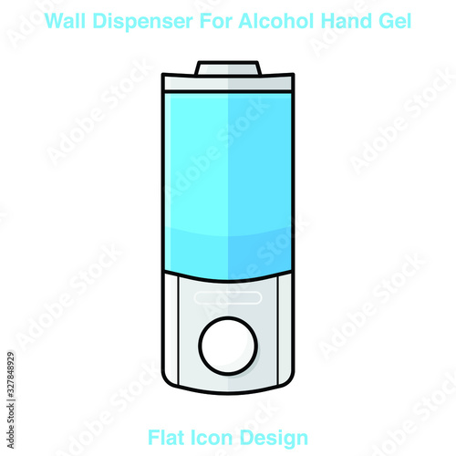 Hand wash. Hand sanitizer. Alcohol-based hand rub. Rubbing alcohol. Wall mounted soap dispenser. Wall hanging hand wash container. Protection from germs such as coronavirus (Covid-19) icon design