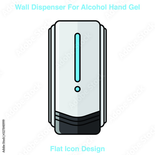 Hand wash. Hand sanitizer. Alcohol-based hand rub. Rubbing alcohol. Wall mounted soap dispenser. Wall hanging hand wash container. Protection from germs such as coronavirus (Covid-19) icon design