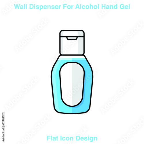 Hand wash. Hand sanitizer. Alcohol-based hand rub. Rubbing alcohol. Wall mounted soap dispenser. Wall hanging hand wash container. Protection from germs such as coronavirus (Covid-19) icon design