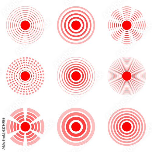 Red pain circles.