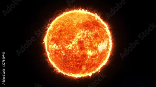 sun 4k, Sun Solar Atmosphere isolated on black background, Sun star surface with solar flares, burning of sun animation 3D rendering,  photo