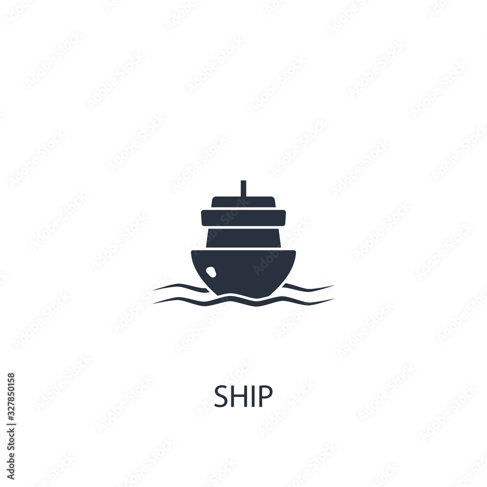 Ship icon. Simple transport element illustration.