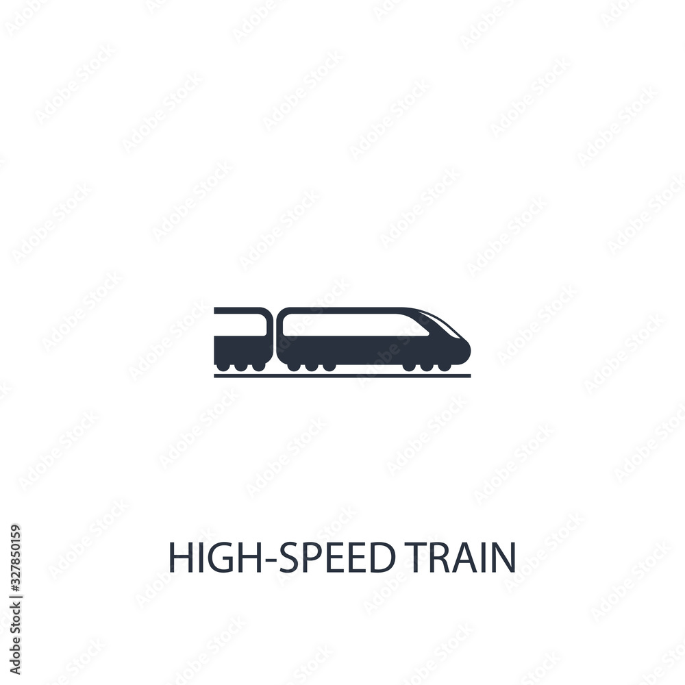 Fototapeta premium Hight speed train icon. Simple transport element illustration.