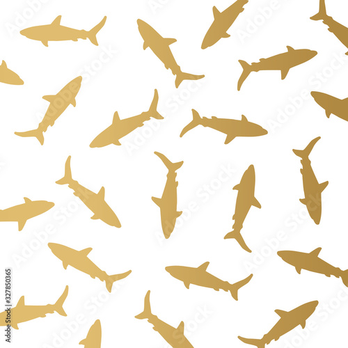 golden shark icon- vector illustration