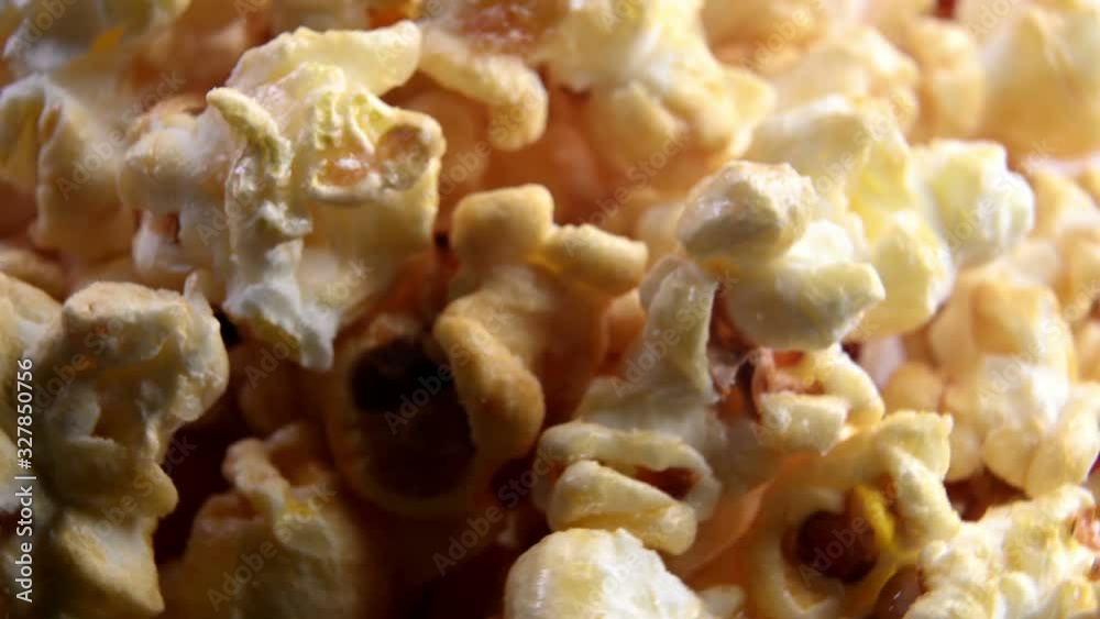 Sweet popcorn close - up slowly moves Sweet popcorn close - up slowly moves