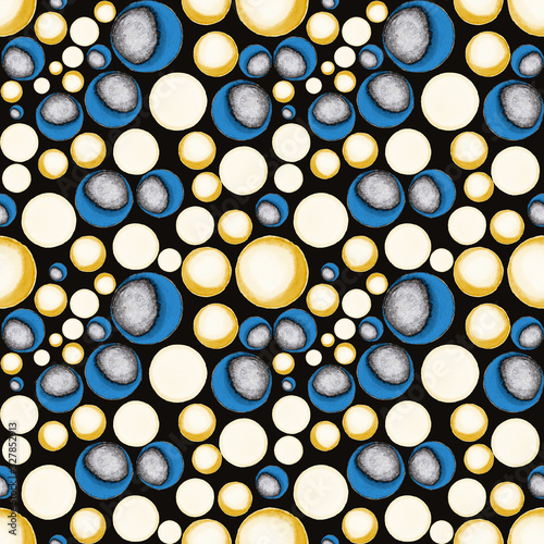 Creative seamless pattern with hand drawn circles. Geometric abstract texture...