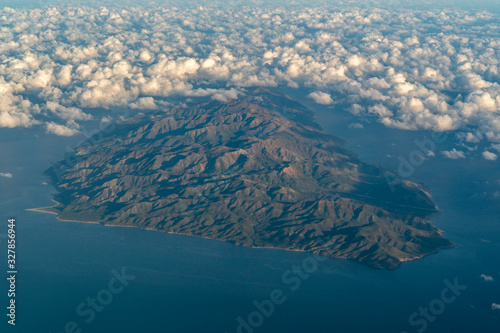 cerralvo island baja california sur mexico aerial panorama photo