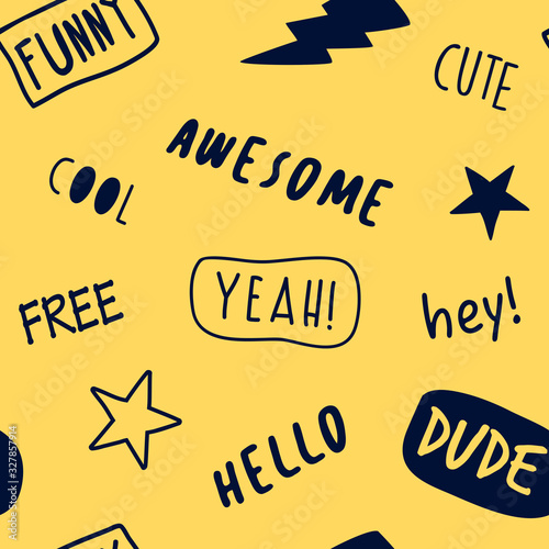 Vector illustration. Hand drawing slogans and icons vector.