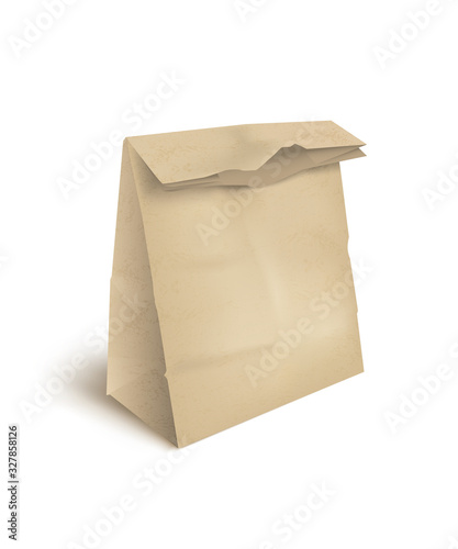 Принти на полотні Vector realistic mockup brawn paper shopping bag