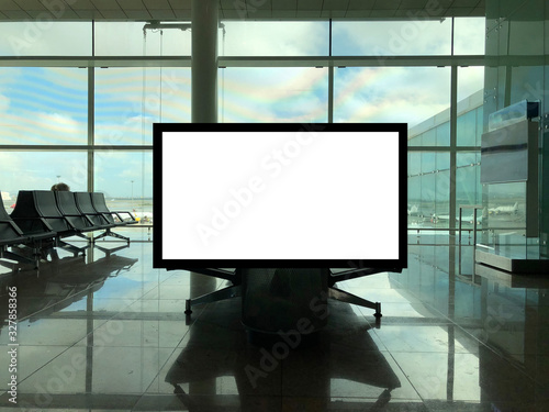 Airport terminal and ad banner mock up