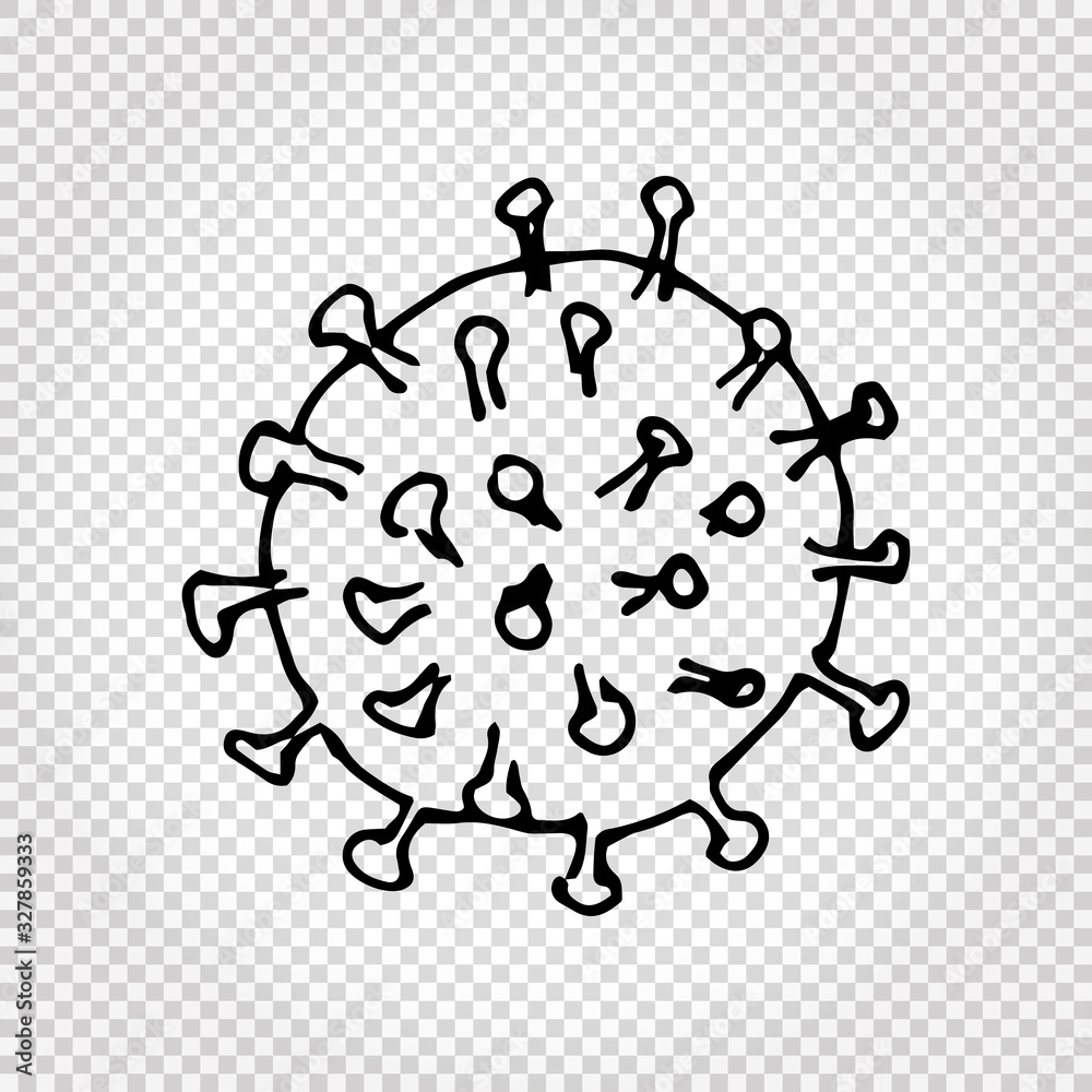 Virus and bacteria hand drawn icon. Simple black doodle illustration. Isolated on white. Vector. Virus and bacteria hand drawn icon. Simple black doodle illustration. Isolated on white. Vector.