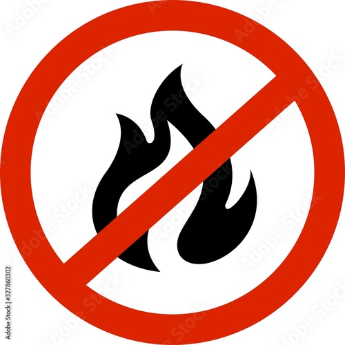 no fire flame allowed sign vector