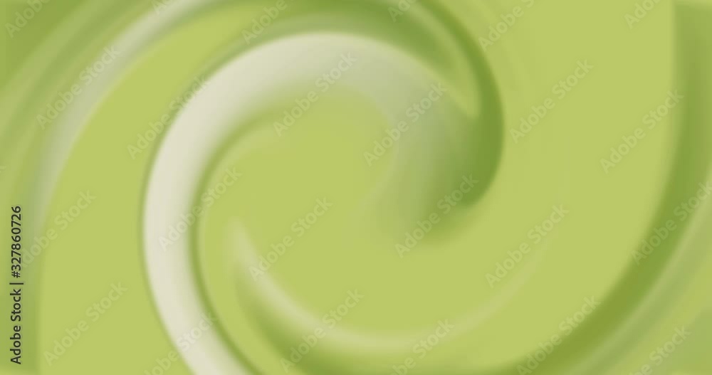 Motion graphic of twirl circle abstract background. Concept of matcha green tea latte color in cup.