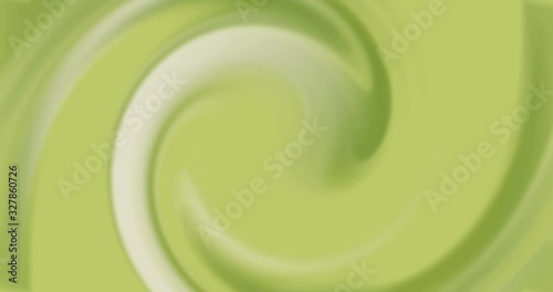 Motion graphic of twirl circle abstract background. Concept of matcha green tea latte color in cup.