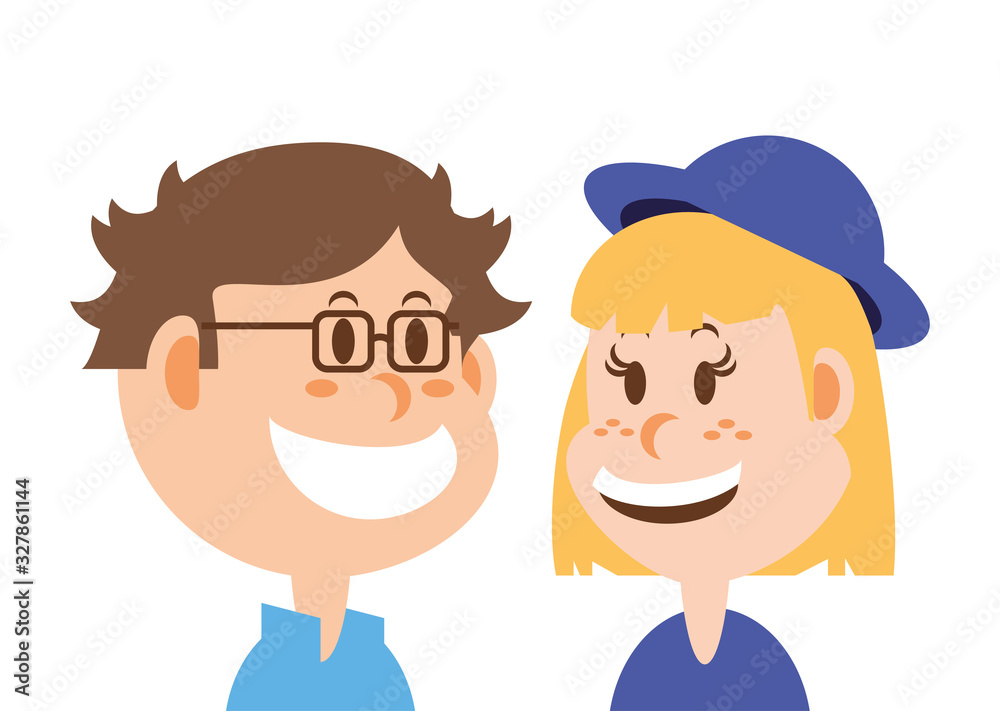 children smiling on white background children smiling on white background