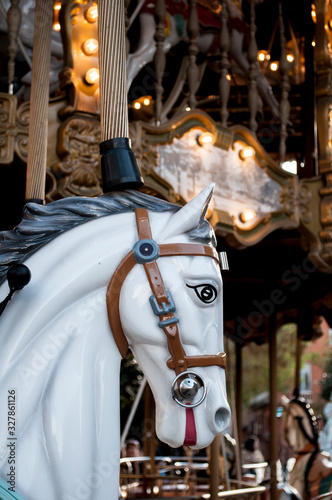 carousel horse White