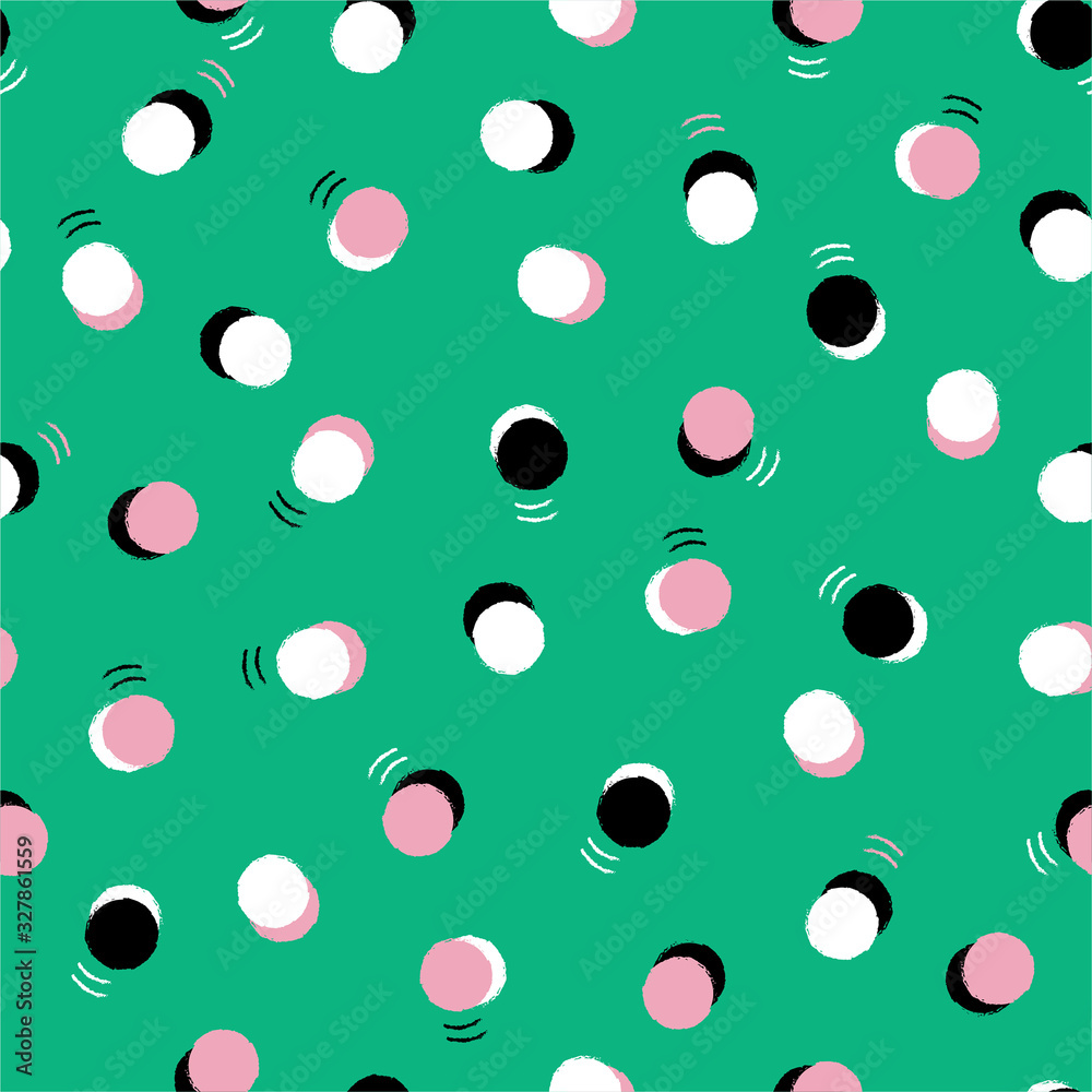 Seamless pattern with bright colorful hand drawn polka dots design for fashion,fabric,web,wallpaper,wrapping,and  all prints