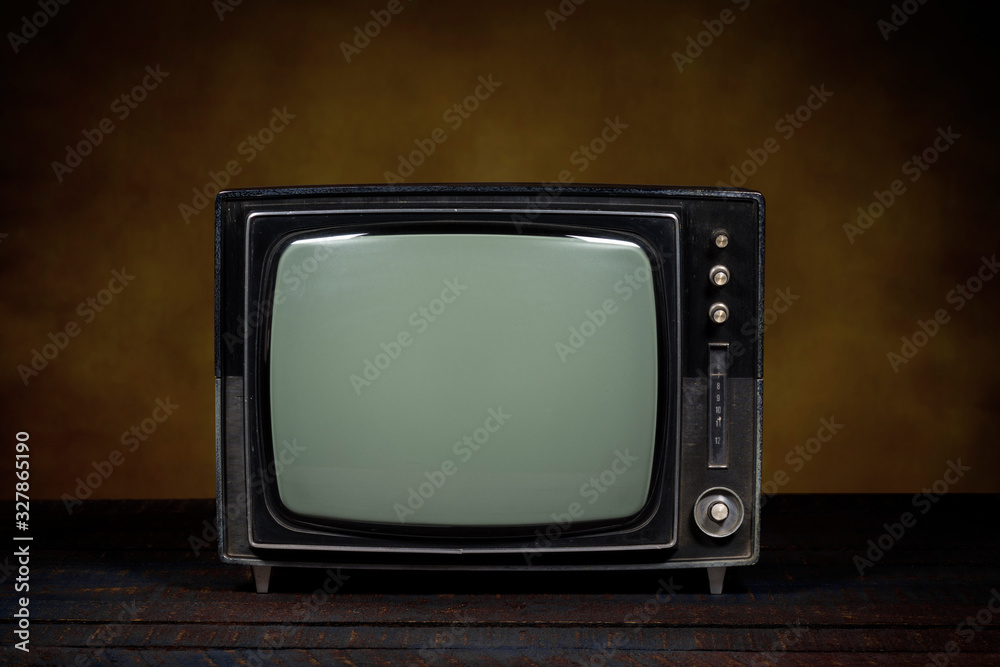 Old portable tv, black screen