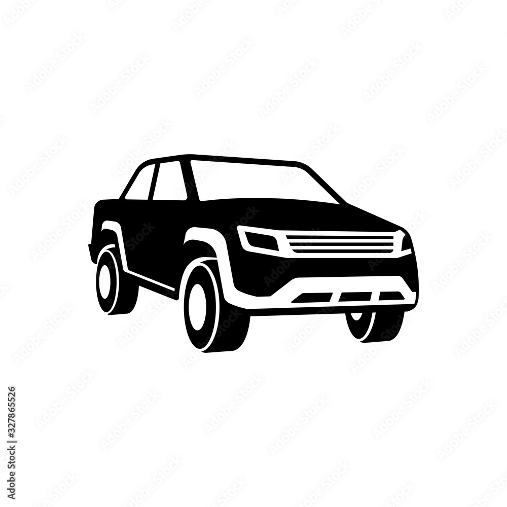 suv car silhouette vector icon. car sign symbol design