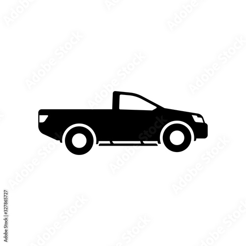 Pickup truck vector illustration. silhouette of pickup isolated on white background. pickup car icon sign symbol