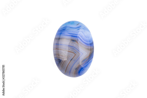 Natural cabochon stone on a white background