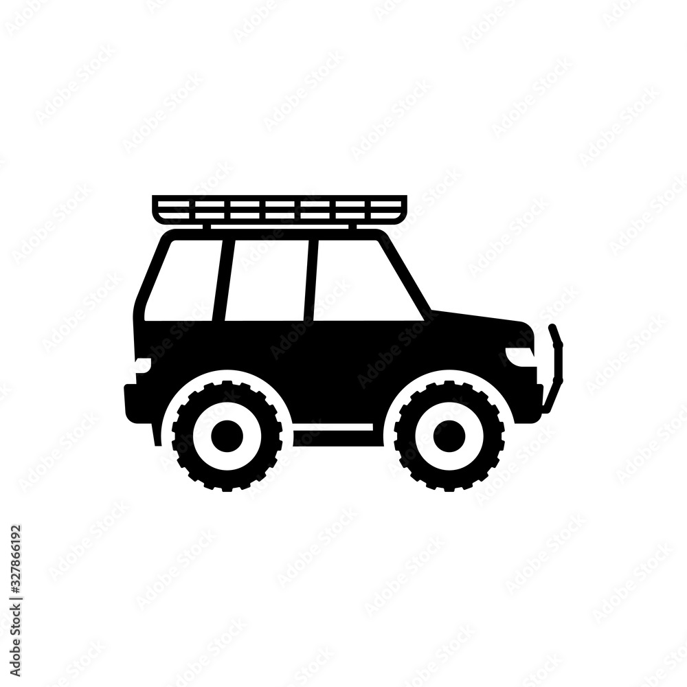 offroad car vector silhouette icon design. jeep car icon symbol