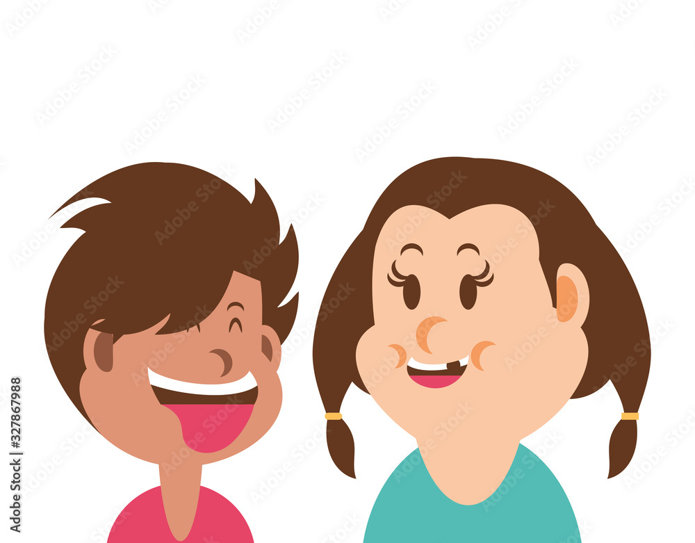 children smiling on white background children smiling on white background