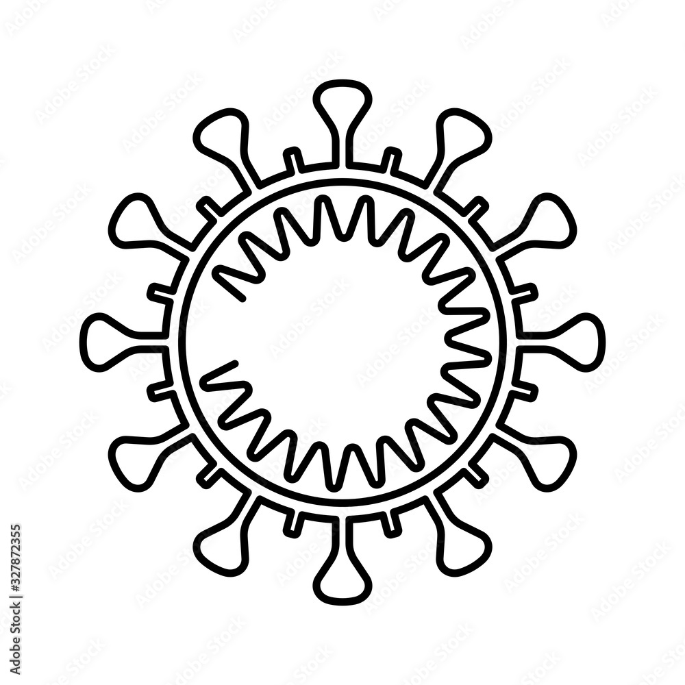 Novel corona virus or covid-19 with skull icon. Outline thin line flat illustration. Isolated on white background. Novel corona virus or covid-19 with skull icon. Outline thin line flat illustration. Isolated on white background.