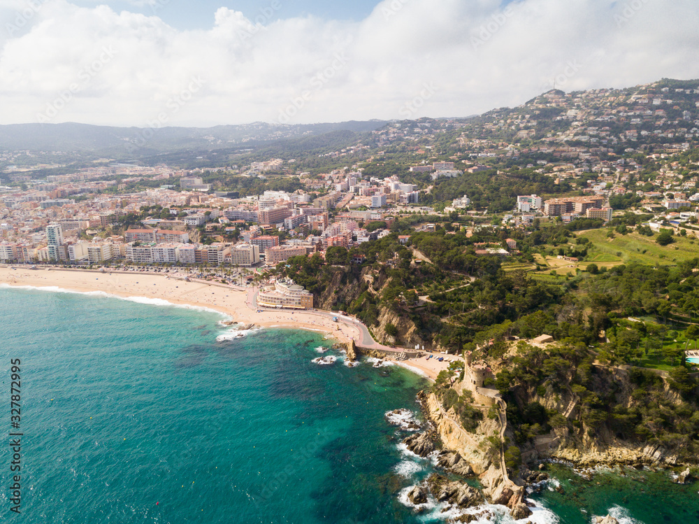 View from drone on seascape of Costa Brava