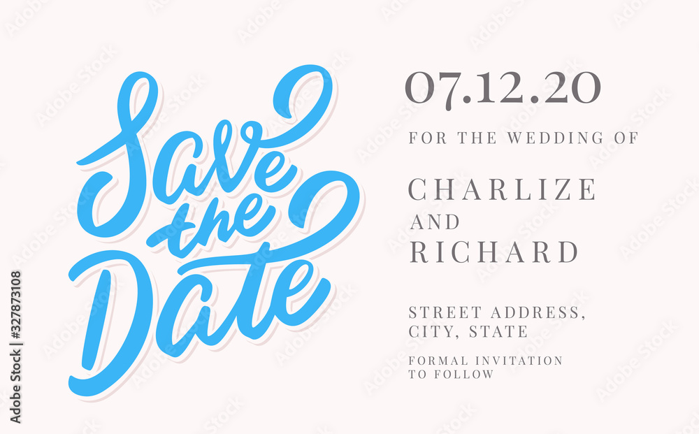 Save the date. Vector invitation.
