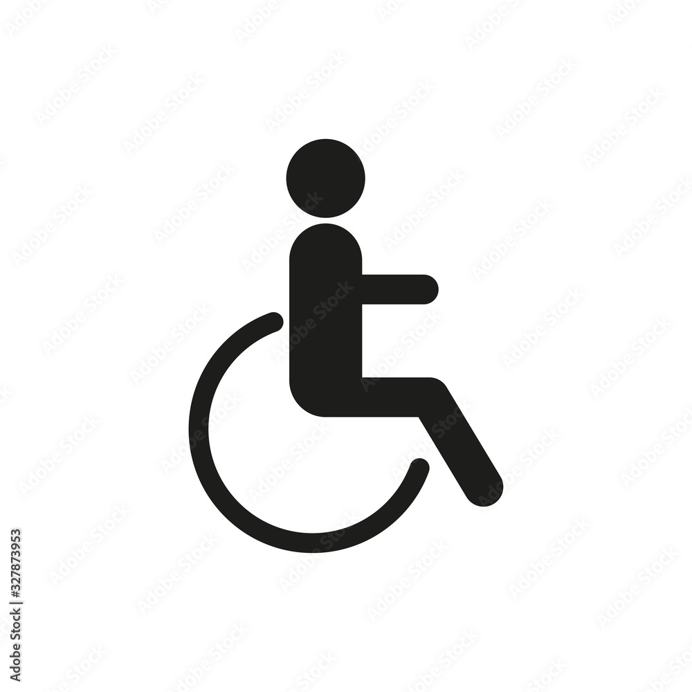 Icon of a disabled patient. Simple vector illustration Icon of a disabled patient. Simple vector illustration