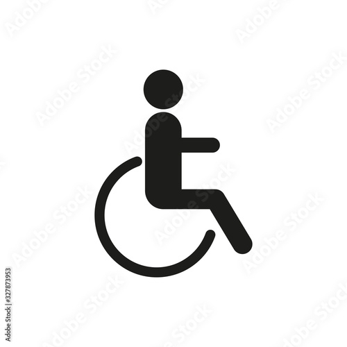 Icon of a disabled patient. Simple vector illustration