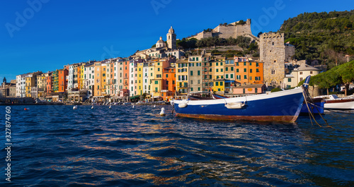 Portovenere La Spezia  apartments and boats from sea view © JackF