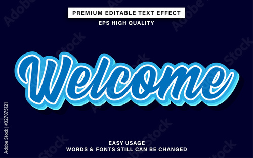 welcome editable text effect