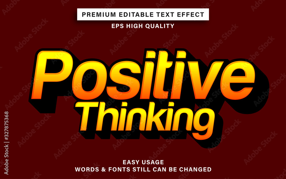 positive thinking editable text effect