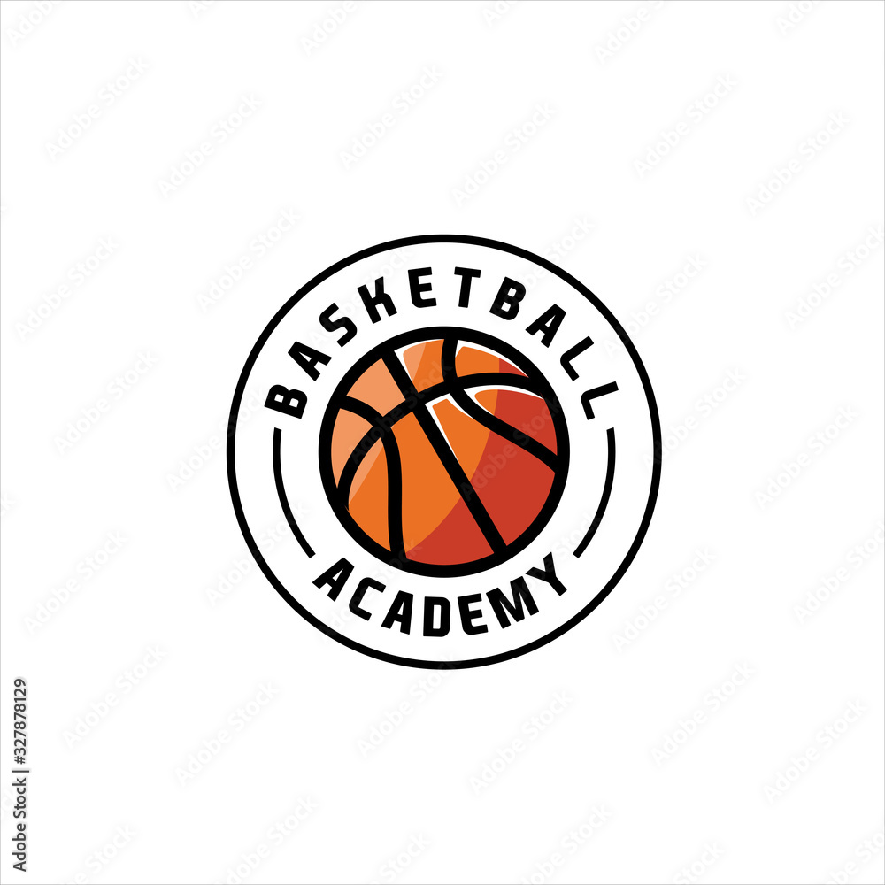 Basketball Logo, American Logo Sport, Basketball logo template vector, isolated on white background, Basketball club logo, emblem, designs with ball. Sport badge vector illustration