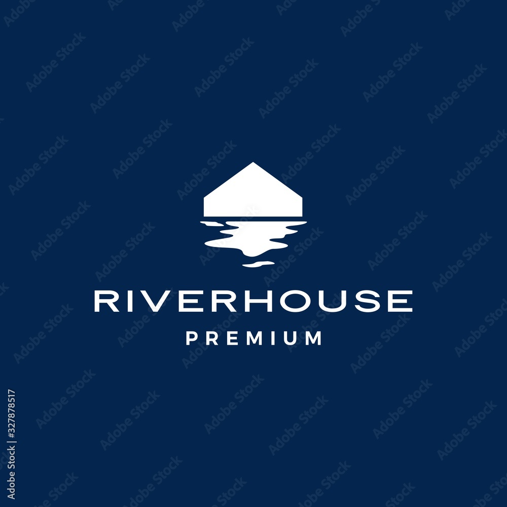 river house logo vector icon illustration - obrazy, fototapety, plakaty 