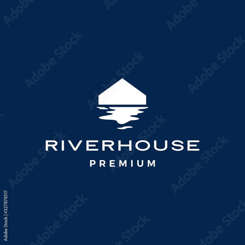 river house logo vector icon illustration photo